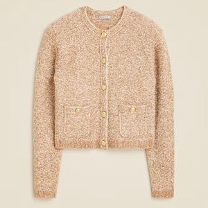 NWT J Crew tan lady jacket - sweater with gold buttons.